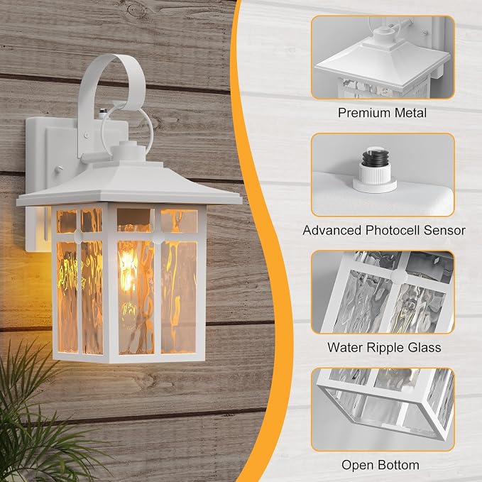 2 Pack Outdoor Dusk to Dawn Wall Lights, Outdoor Light Fixtures Wall Mount - Image 5