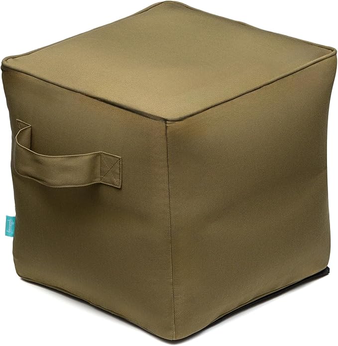 QILLOWAY Indoor/Outdoor Inflatable Stool, Ottoman Pouf Cube 16", All Weather by QILLOWAY