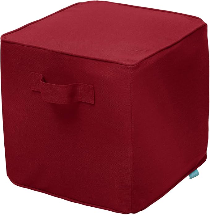 QILLOWAY Indoor/Outdoor Inflatable Stool, Ottoman Pouf Cube 16", All Weather - Image 3