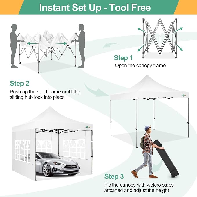COBIZI 10x10 Pop Up Canopy Tent - Image 7