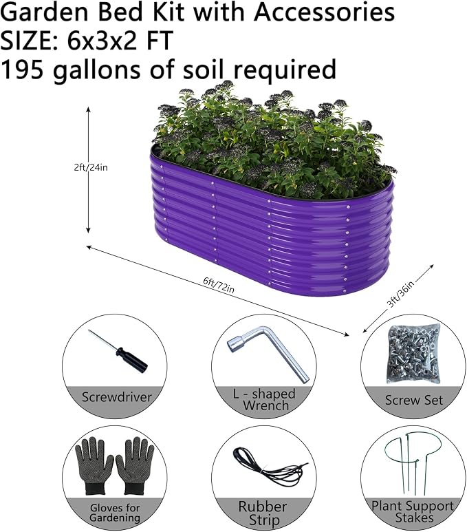 Galvanized Metal Planter Raised Garden Bed Kit - Image 3