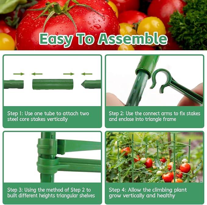 Riare 6 Pack 4 FT Tomato Cages for Garden- 48inches Heavy Duty Garden Stakes - Image 4