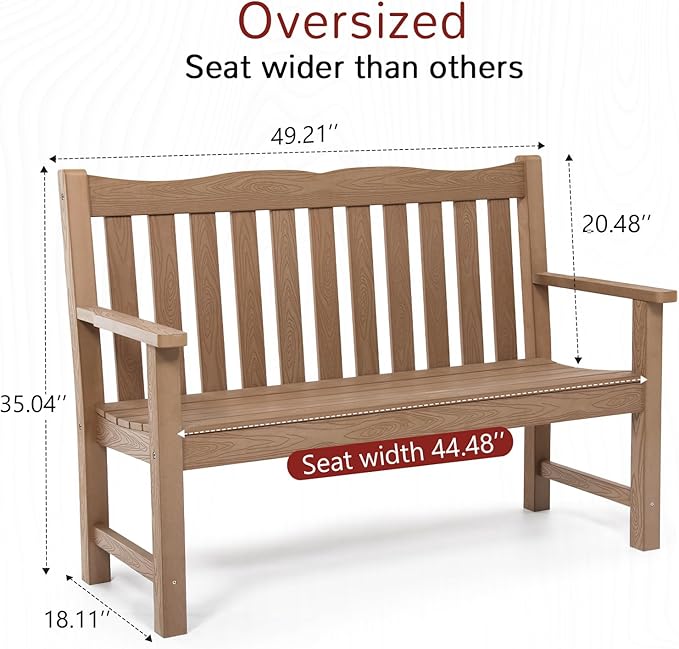 Stoog All-Weather Garden Bench & Chairs Set, 3-Piece Patio Furniture Set - Image 3