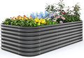 Quictent Galvanized Raised Garden Bed Kit, Strengthened by Crossbar, Dark Gray by QUICTENT