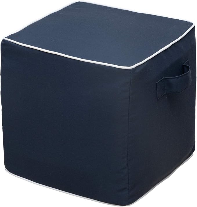 QILLOWAY Indoor/Outdoor Inflatable Stool, Ottoman Pouf Cube 16", All Weather by QILLOWAY