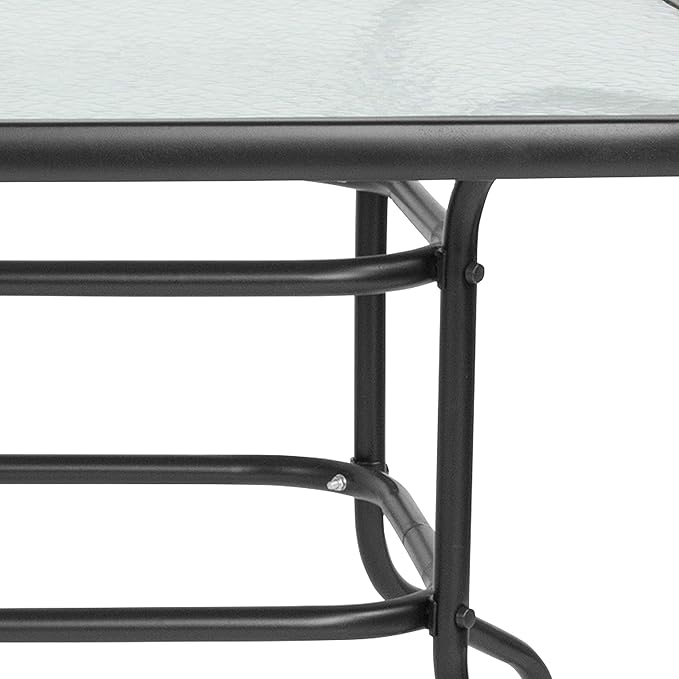 Flash Furniture Tory 31.5" x 55" Rectangular Tempered Glass Metal Patio Table - Image 6