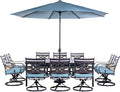 Hanover Montclair 11-Piece All-Weather Outdoor Patio Dining Set, 10 Swivel by Hanover