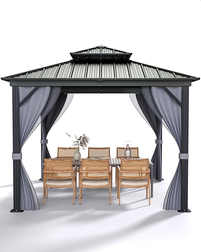 GarveeLife Hardtop Gazebo 10 ft x10 ft by GarveeLife