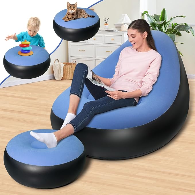 Inflatable Chair with Ottoman, Inflatable Couch by SeaSlep
