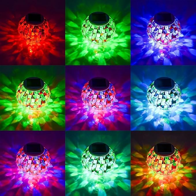 Aukora Color Changing Solar Powered Glass Ball Garden Lights, Table Lamps - Image 6