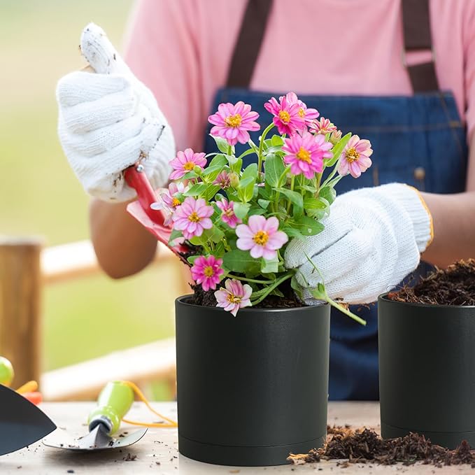 8/7/6 inch Plant Pots, 3 Set Cylinder Flower Pots - Image 3