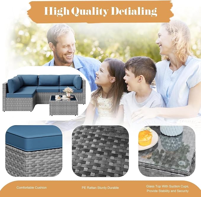 JAMFLY Patio Furniture Sets, 5-Piece Outdoor Patio Furniture - Image 5