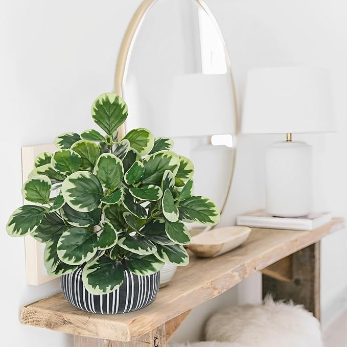 13" Artificial Plants Indoor Small Fake Plant in Ceramic Pot, Silk Plants - Image 4