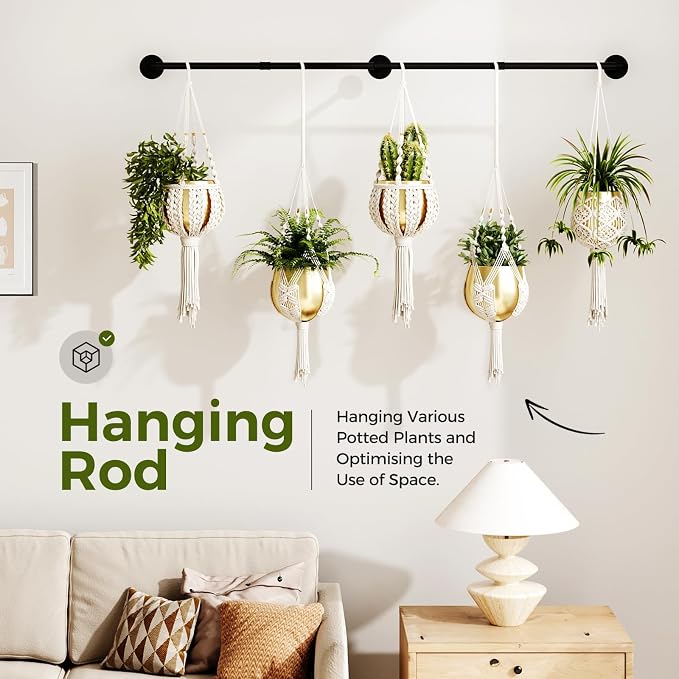 Bamworld Plant Hanger Indoor 70in Hanging Planters Rod Hanging Plant Holder - Image 2
