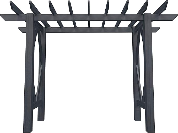 Vita Summerwood Craftsman Cedar Arbor Charcoal Garden Arch Trellis, Arch - Image 2