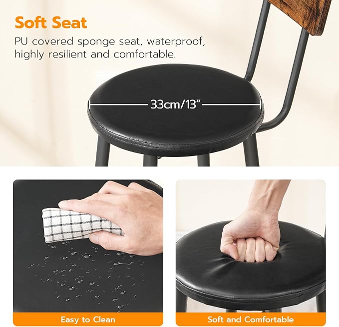 HOOBRO Bar Stools, Bar Stools Set of 2 - Image 6