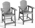 DWVO 25" Tall Adirondack Chair Set of 2, Poly Bar Height Balcony Chairs by DWVO