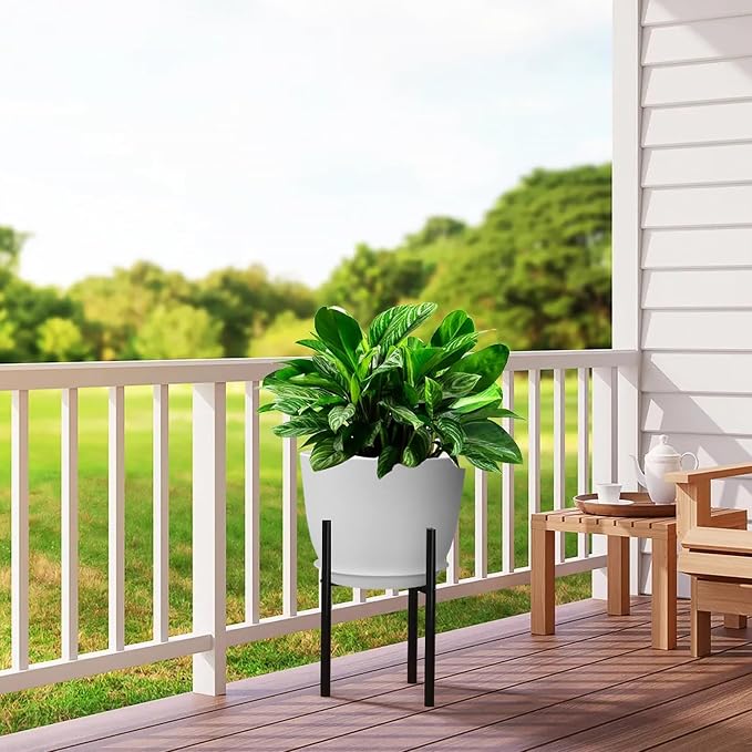 12inch Large Plant Pot, Modern Plastic Planter - Image 5