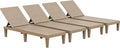 JUMMICO Patio Chaise Lounge Chair Set of 4 Outdoor PE Waterproof Adjustable by JUMMICO