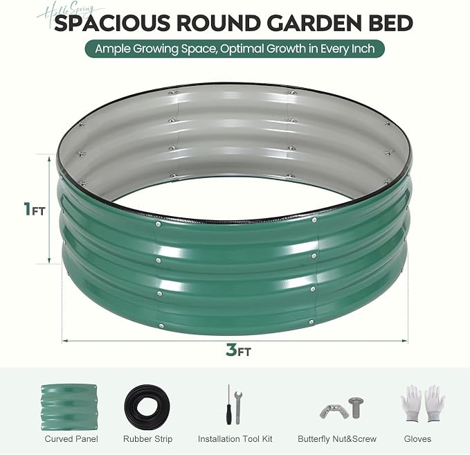 ZORMY Galvanized Raised Garden Bed Outdoor, Round Metal Planter Boxes 2 Pcs - Image 2