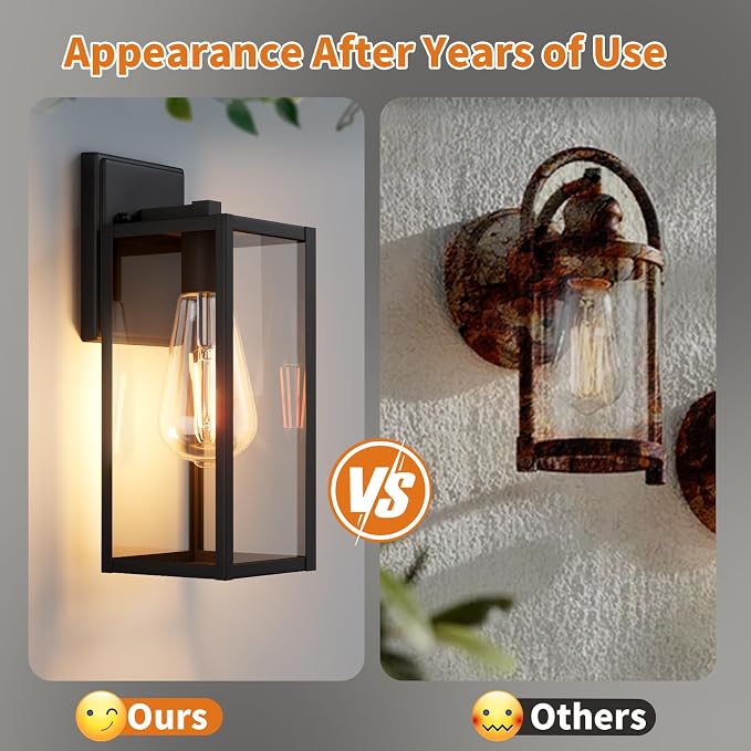15'' Black Outdoor Front Porch Lights - Image 5
