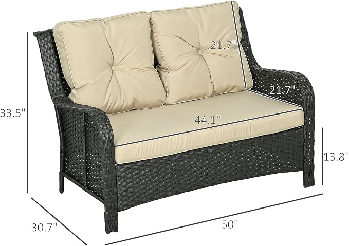 Outsunny 2-Seater Outdoor Sofa - Image 3