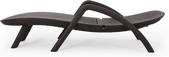 Christopher Knight Home Blanche Outdoor Faux Wicker Chaise Lounge, Dark Brown - Image 10