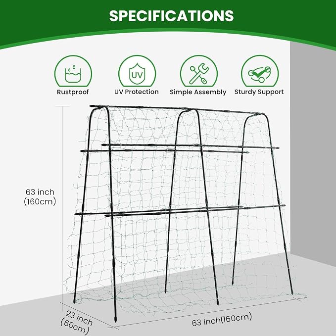 Garden Trellis for Climbing Plants Outdoor, 5.3x5.3ft Garden Trellis Climbing - Image 5