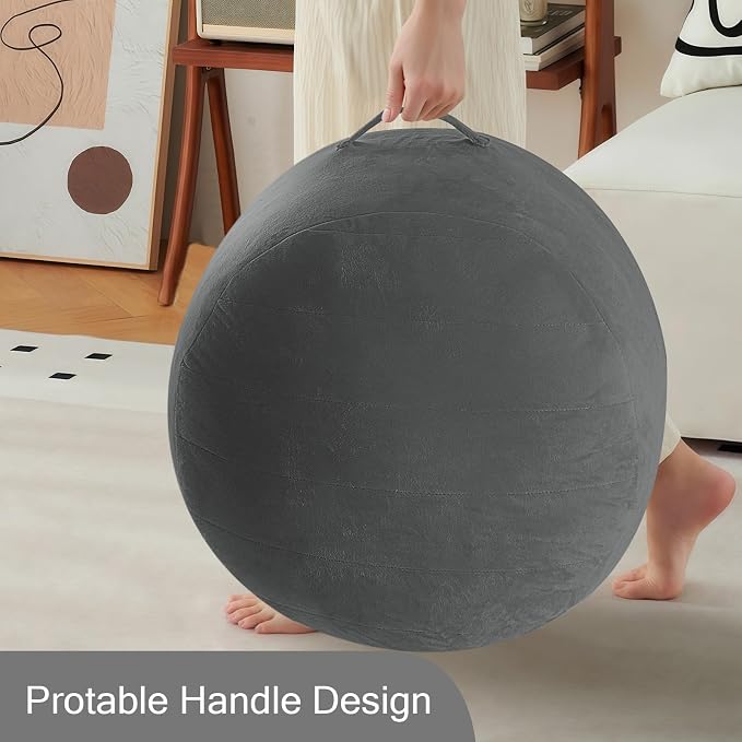 MeMoreCool Round Stuffed Pouf Ottoman Foot Rest, Floor Pouf Foot Stool - Image 8