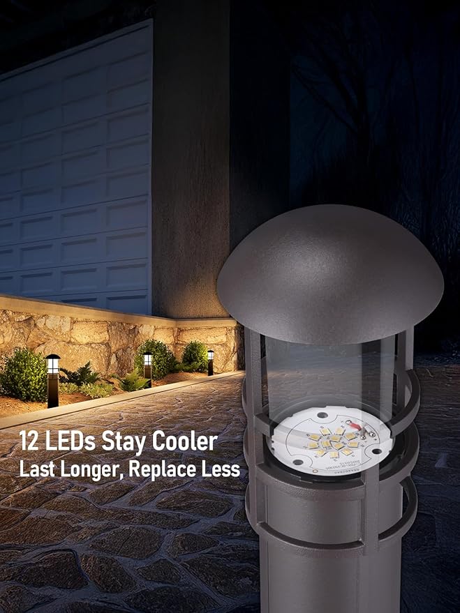 LEONLITE 12-Pack 5CCT Low Voltage Landscape Pathway Lights 3W Landscape - Image 4