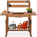 Best Choice Products Mobile Garden Potting Bench, Outdoor Wood Workstation by BestChoiceProducts