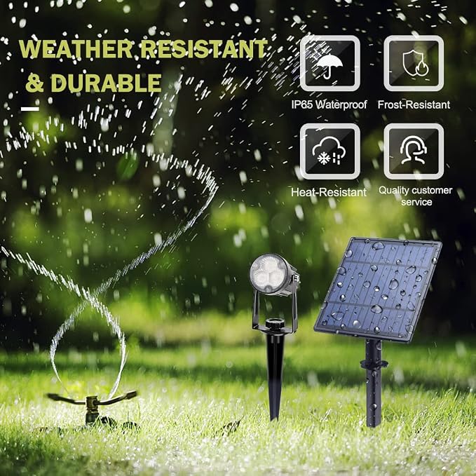 APONUO Metal Outdoor Solar Landscape Lights, Waterproof Spotlight 6-in-1 - Image 7