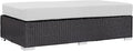 Modway Convene Wicker Rattan Outdoor Patio Rectangle Ottoman in Espresso White by Modway