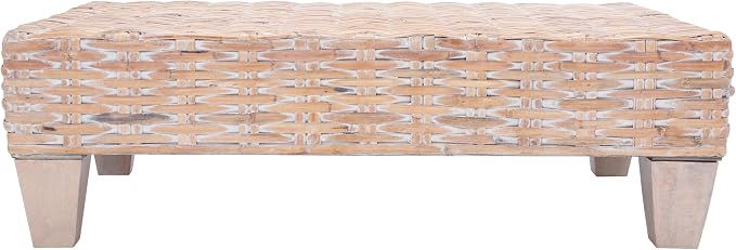 SAFAVIEH Home Collection Leary Coastal Natural White Wash Coffee Table by SAFAVIEH