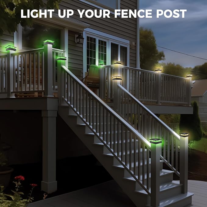 Peasur 2 Packs 4x4 Solar Post Lights Outdoor, Wood & Vinyl Post Top Lighting - Image 7