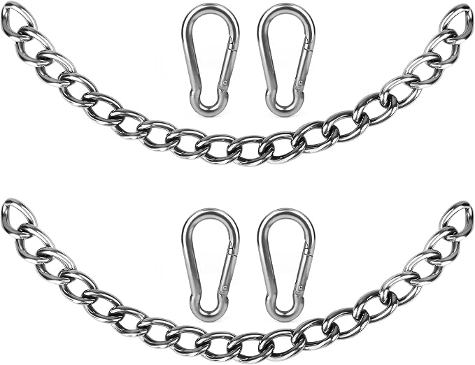 Heavy Duty Hammock Chains with 4 Carabiners by Sanchamy