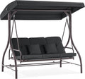 MCombo 3-Seat Outdoor Patio Swing Chair, 2-in-1 Convertible Porch Swing Glider by MCombo