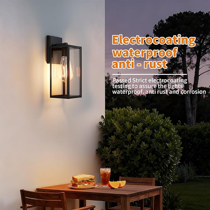 15'' Black Outdoor Front Porch Lights - Image 3
