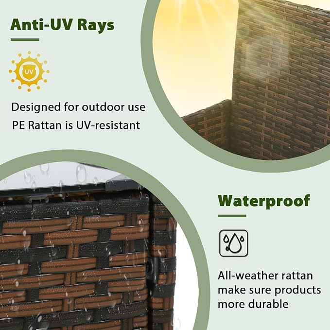 PayLessHere Outdoor Furniture Set 4 Pcs Modular Patio Furniture Set Water - Image 2