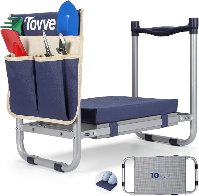 Foldable Garden Kneeler and Seat, Heavy Duty Garden Stool by Tovve