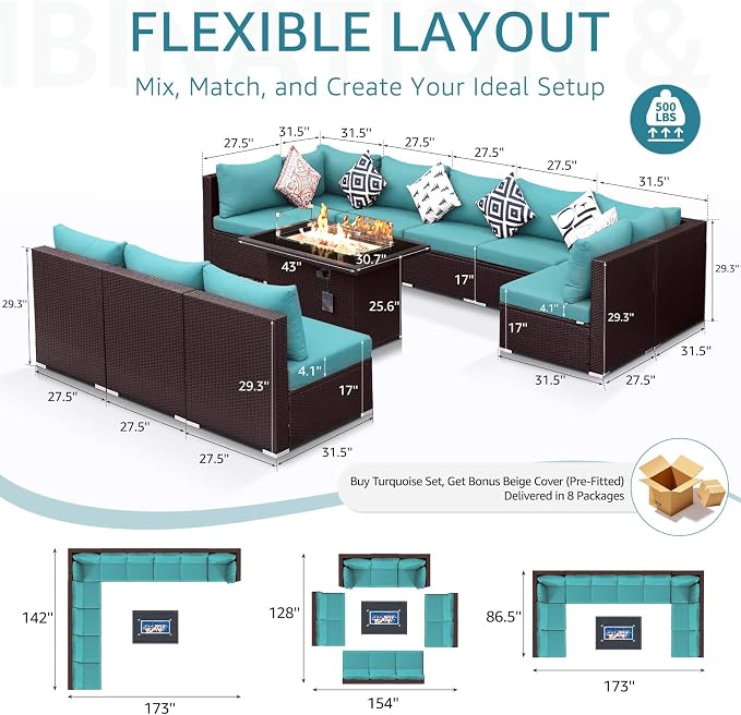NICESOUL Modern Outdoor Couches - Image 4