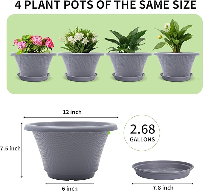 Quarut 12 Inch Large Planter Pot - Image 5