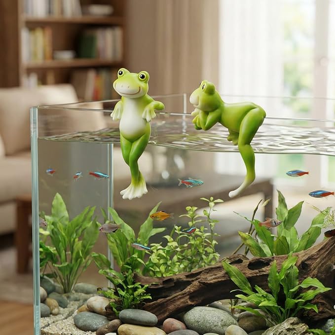 2PCS Frog Figurines Plant Garden Statue Ornament, Funny Plant Decoration - Image 4