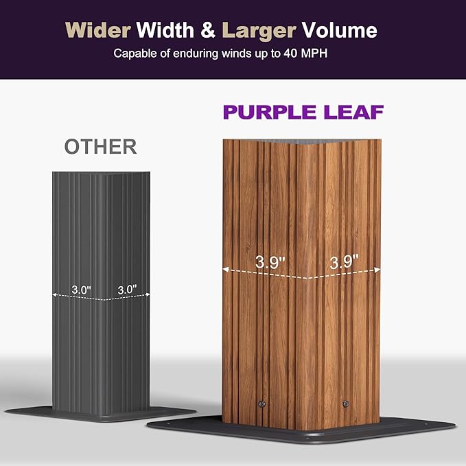 PURPLE LEAF 8' X 10' Hardtop Gazebo Outdoor Wood Grain Aluminum Frame - Image 4