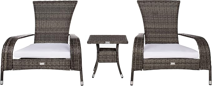 SAFAVIEH Outdoor Patio Furniture Collection Edna 3-Piece Lounge Set by SAFAVIEH