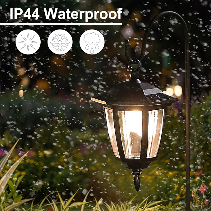 Dynaming 2 Pack Solar Hanging Lights Outdoor, Solar Powered Garden Decorative - Image 5