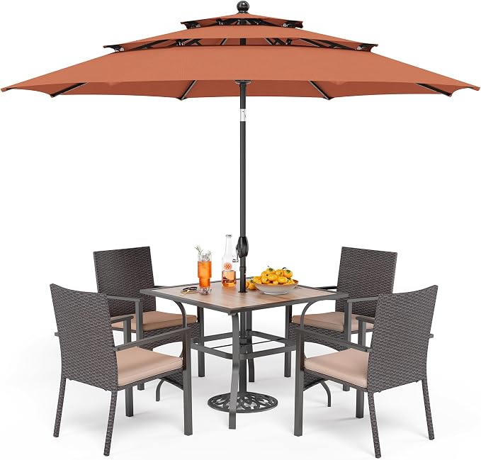 PHI VILLA 5 Pieces Outdoor Dining Set by PHIVILLAThepioneerofcomfortablehouseholdsupplies