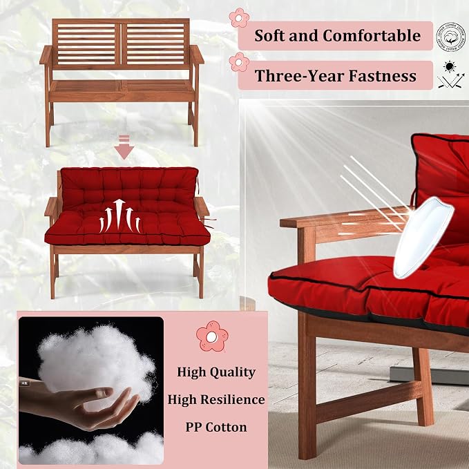 2-3 Seat Swing Replacement Cushion, Outdoor Bench Cushions - Image 4