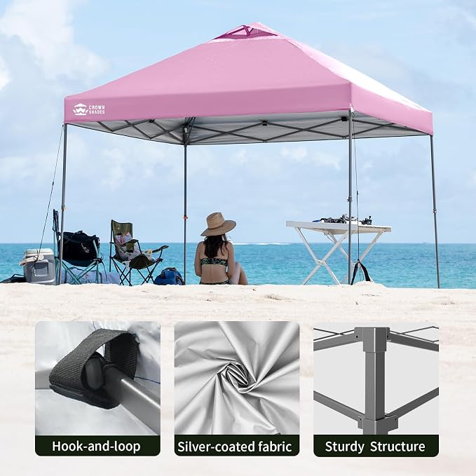 CROWN SHADES Adjustable Height on The Fly, 10x10 Pop Up Canopy - Image 6