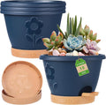 Plastic Plant Pots 10 Inch Set of 4, Self Watering Pots by gegemaoyi